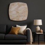 Square Marble Wall Clock Made in Italy