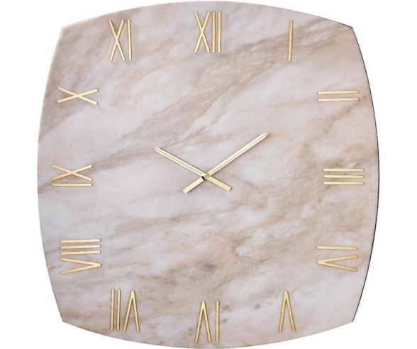 Square Marble Wall Clock Made in Italy
