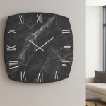 Square Marble Wall Clock Made in Italy