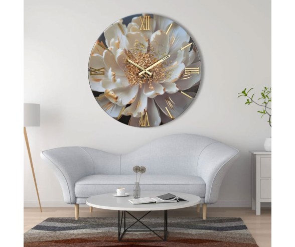 Orologio da parete fiore modello Peonia