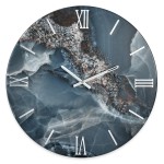 Orologio da parete blu marmo modello Iside