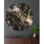 Orologio da parete made in italy nero e oro modello Fluido