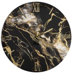 Made in Italy black and gold wall clock, Fluido model