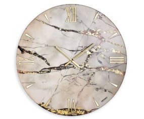 Goldene marmor Wanduhr Elegante modell