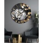 Wall clock with blooming flower, Camelia model