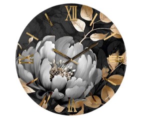 Orologio da parete con fiore che sboccia modello Camelia