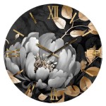 Orologio da parete con fiore che sboccia modello Camelia
