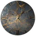 Orologio da parete effetto marmo modello Ottano