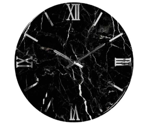 Orologio da parete effetto marmo nero modello Black