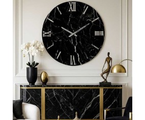 Orologio da parete effetto marmo nero modello Black 2