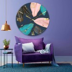 Wanduhr mit Pampas-Blumenmuster