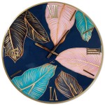 Wanduhr mit Pampas-Blumenmuster