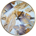 Ficus-Blumen-Wanduhr