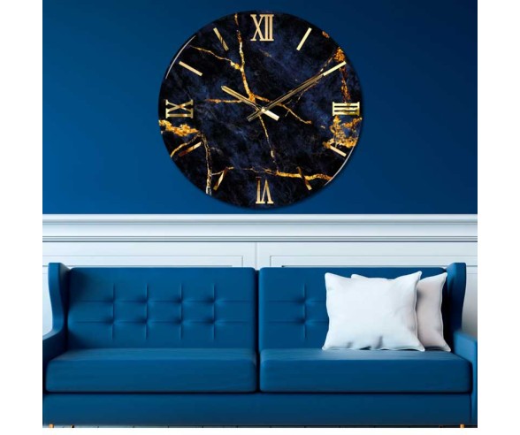 Luxuriöse Wanduhr, blaues Modell