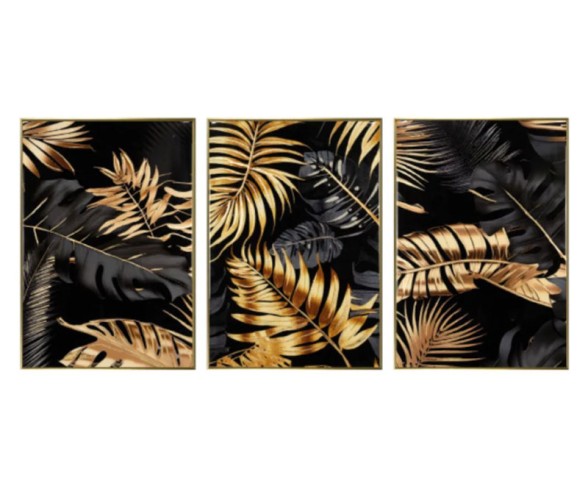 3-teiliges florales Wandbild