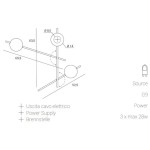 APPLIQUE MODERNO 3 LUCI ORIENTABILE MIKADO