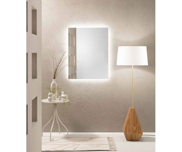 Rechteckiger Wandspiegel mit LED-Halo-Serie