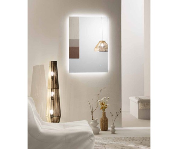 Rechteckiger Wandspiegel mit LED-Halo-Serie