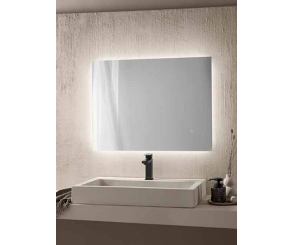 Rectangular wall mirror with LED Halo serie