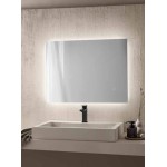 Rectangular wall mirror with LED Halo serie