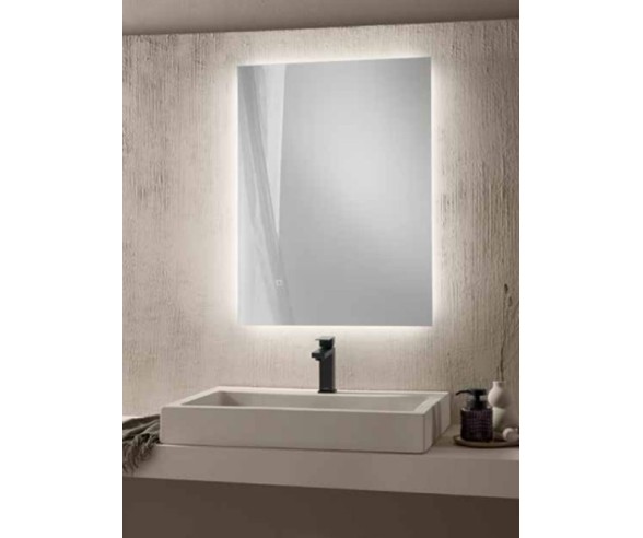 Rechteckiger Wandspiegel mit LED-Halo-Serie