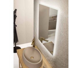 Specchio rettangolare da bagno con led Frame