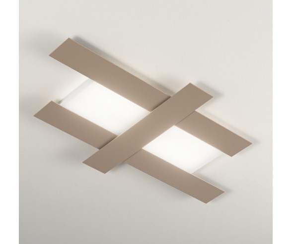 GEA LUCE LED-DECKENLEUCHTE DOHA, Deckenleuchte mit taubengrauen Farben