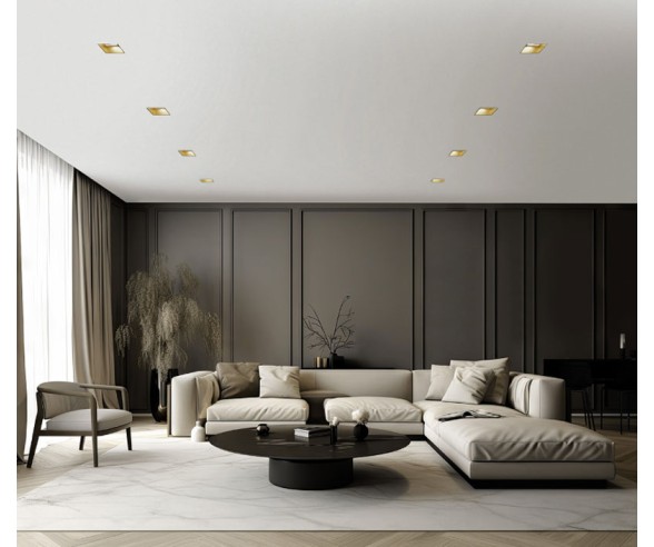 Sforzin Illuminazione Faretto da incasso in gesso a filo muro Elis