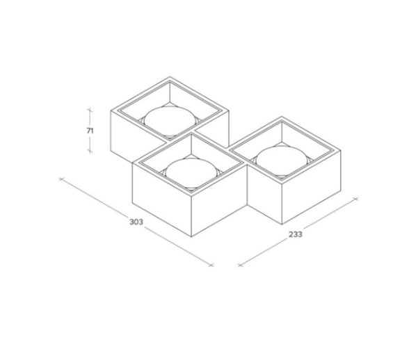 Sforzin Illuminazione Nasso 3-light plaster ceiling lamp