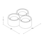 Sforzin Illuminazione Nasso 3-light plaster ceiling lamp