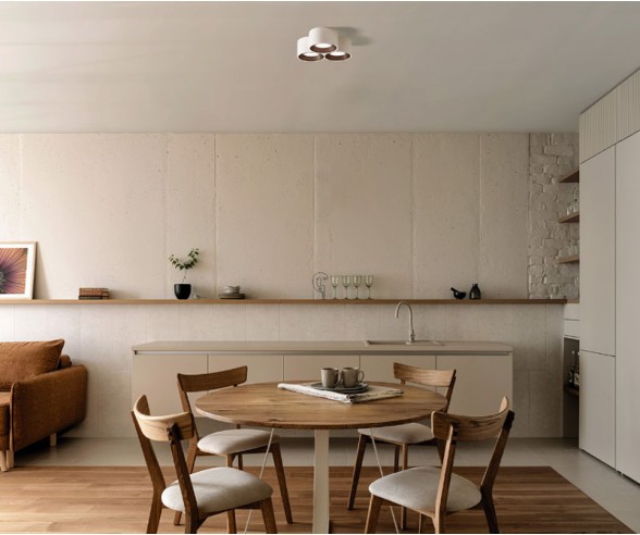 Sforzin Illuminazione Nasso 3-light plaster ceiling lamp