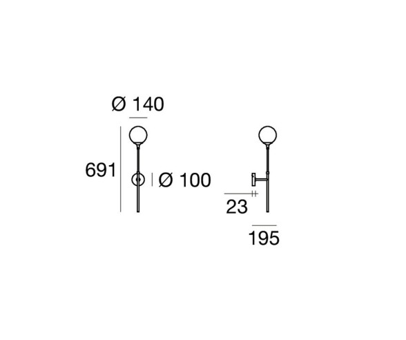 Stilnovo Wandleuchte Galassia 1 Licht