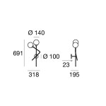 Stilnovo Applique Galassia 2 luci