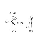 Stilnovo Wandleuchte Galassia 2 Lichter