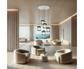 Sikrea Sospensione 5 luci rotonda Yoko