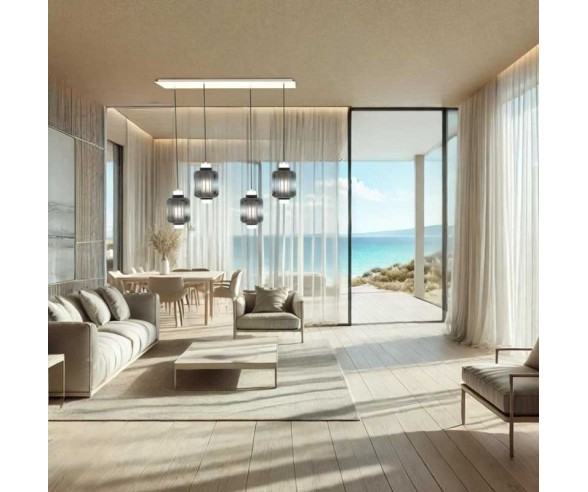 Sikrea Sospensione 4 luci rettangolare Yoko