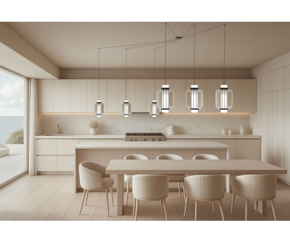 Sikrea Sospensione 6 luci base radiale Yoko