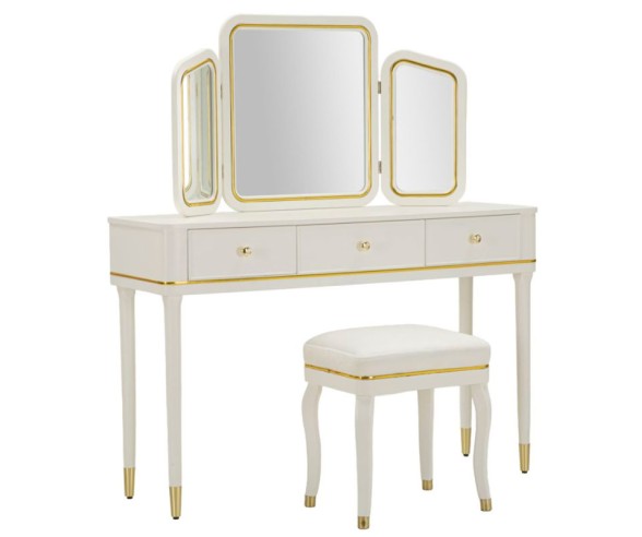 Mauro Ferretti Camille dressing table with mirror and stool