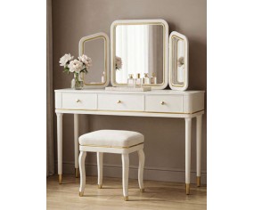 Mauro Ferretti Camille dressing table with mirror and stool 2