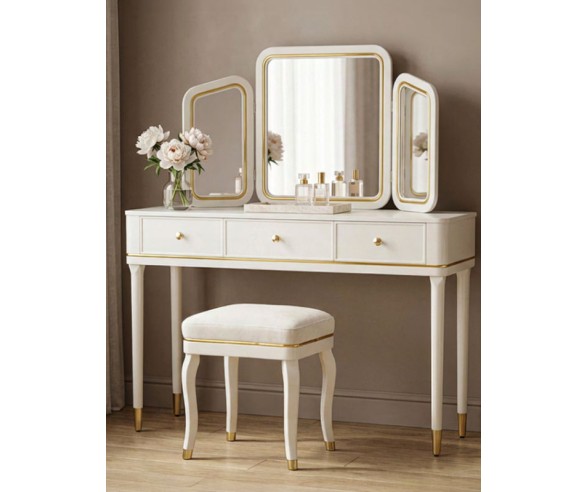 Mauro Ferretti Toeletta Camille con specchio e sgabello