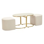 Mauro Ferretti Coffee Table with 2 Poufs Relax