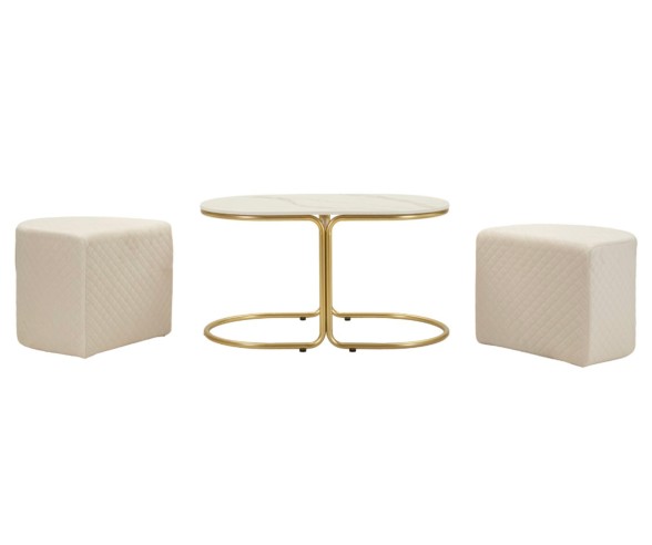 Mauro Ferretti Couchtisch mit 2 Poufs Relax