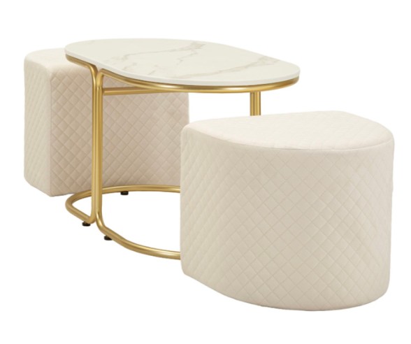 Mauro Ferretti Couchtisch mit 2 Poufs Relax