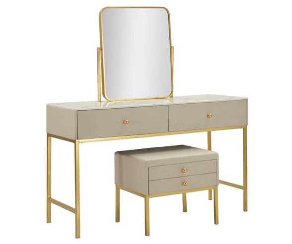 Mauro Ferretti Dressing Table with Mirror and Stool Luxury