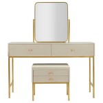 Mauro Ferretti Dressing Table with Mirror and Stool Luxury