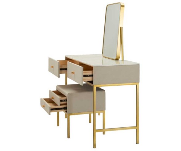 Mauro Ferretti Dressing Table with Mirror and Stool Luxury