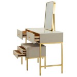 Mauro Ferretti Dressing Table with Mirror and Stool Luxury