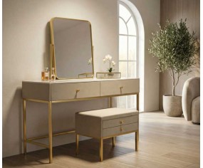 Mauro Ferretti Schminktisch mit Spiegel und Hocker Luxury 2