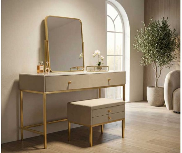 Mauro Ferretti Dressing Table with Mirror and Stool Luxury