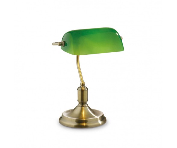 Lampada elegante da scrivania in ottone brunito